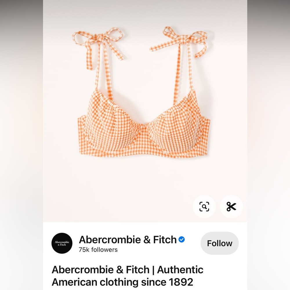 Abercrombie tie strap gingham two piece bikini